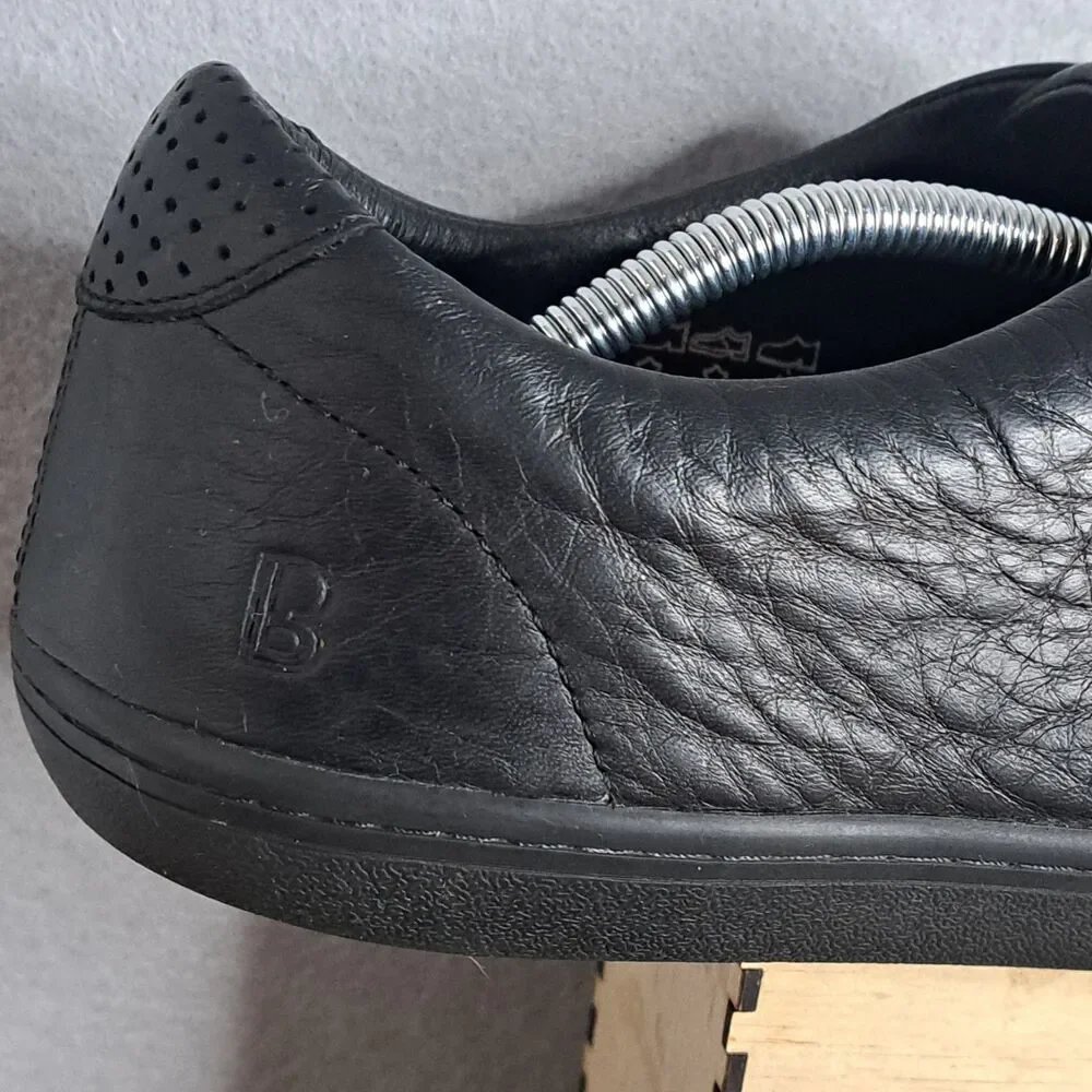 Birchbury Bramfords Men 13 Black Leather Lace-Up Casual Shoes Pebbled Minimalist
